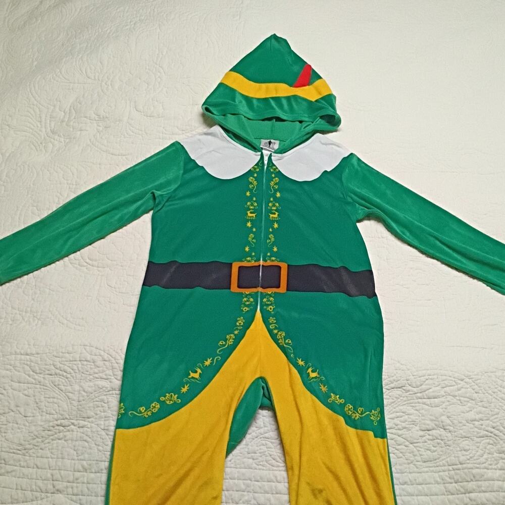 Hooded Flame resistant Elf movie Buddy costume pajamas Childrens L 10-12 - Picture 1 of 7